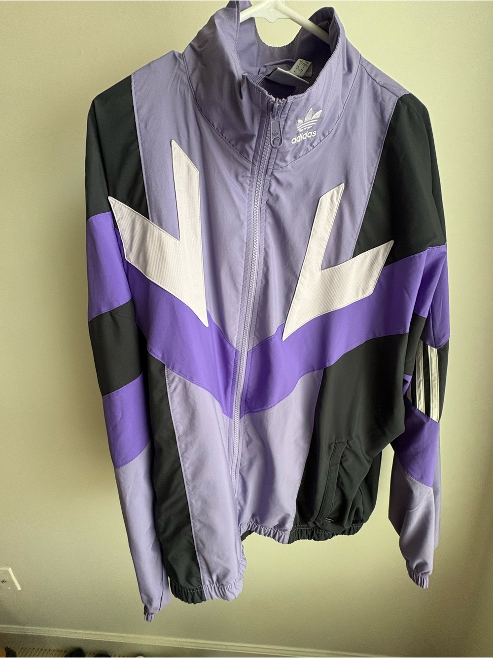 adidas Purple & Lavender Colorblock Windbreaker Jacket
